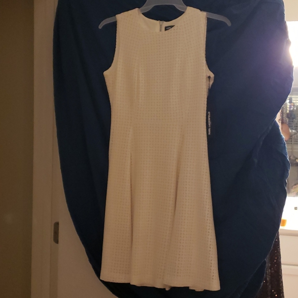 Karl Lagerfeld NWT Skater Style cream dress sz 6